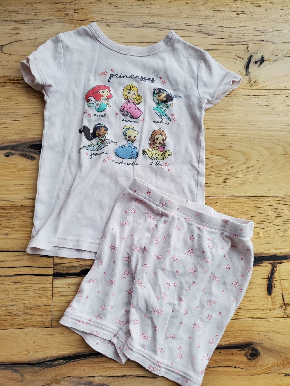 GAP Light Pink Disney Princess Short Sleeve Pajama Set